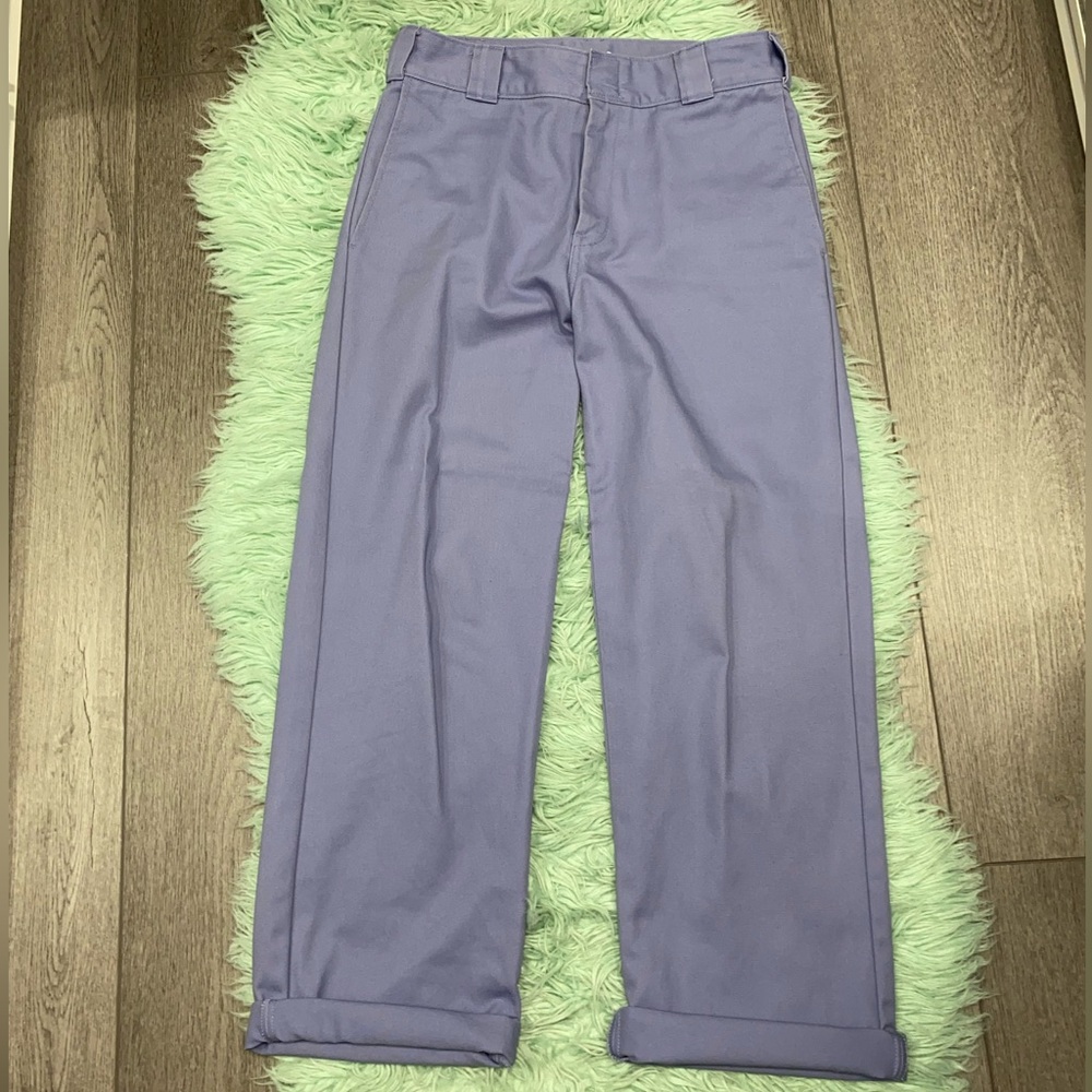 Women’s Chambray DICKIES Crop Roll Hem Work Pants Like New - Picture 5 of 14